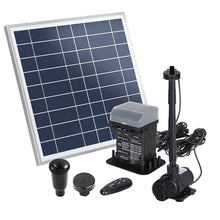 Load image into Gallery viewer, Gardeon Solar Pond Pump with Battery Kit LED Lights 9.8FT