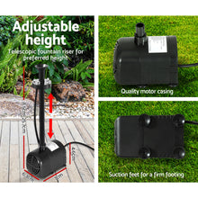 Load image into Gallery viewer, Solar Pond Pump with Battery Powered Submersible Kit LED Light & Remote 8.8 FT
