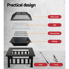 Load image into Gallery viewer, Grillz Fire Pit BBQ Grill 2-In-1 Table