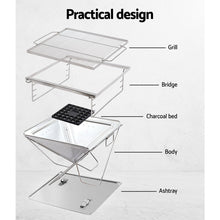 Load image into Gallery viewer, Grillz Fire Pit BBQ Grill with Carry Bag Camping