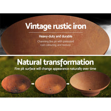 Load image into Gallery viewer, Grillz Fire Pit Bowl Cast Iron Rustic 70cm