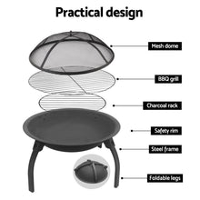 Load image into Gallery viewer, Fire Pit BBQ Charcoal Grill Smoker Portable Outdoor Camping Garden Pits 30"