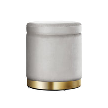 Load image into Gallery viewer, Artiss Round Velvet Storage Ottoman Foot Stool Foot Rest Pouffe Padded Seat Grey