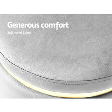 Load image into Gallery viewer, Artiss Round Velvet Ottoman Foot Stool Foot Rest Pouffe Pouf Padded Seat Grey