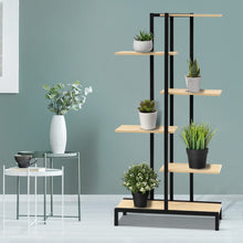 Load image into Gallery viewer, Artiss 6-tier Indoor Outdoor Metal Wood Plant Stand Garden Shelf Garden Display