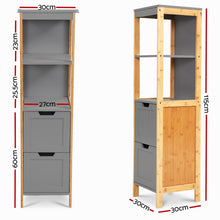 Load image into Gallery viewer, 115cm Bamboo and MDF Bathroom Cabinet