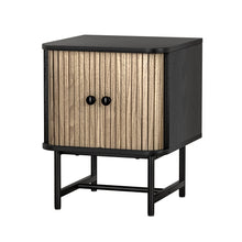Load image into Gallery viewer, Artiss Bedside Table Side End Table Slidng Doors Storage Nightstand Black BORIS