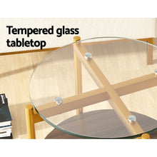 Load image into Gallery viewer, Artiss Coffee Table 45CM Round Tempered Glass Carol