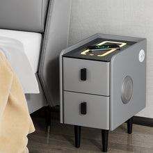 Load image into Gallery viewer, Artiss Smart Bedside Table 2 Drawers with Wireless Charging Ports LED Grey AIDA