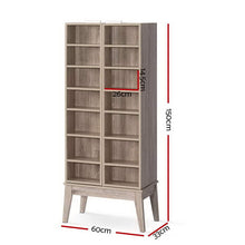 Load image into Gallery viewer, Artiss CD DVD Media Storage Display Shelf Folding Cabinet Bookshelf Bluray Rack Oak