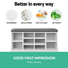 Load image into Gallery viewer, Fabric Shoe Bench with Storage Cubes - White