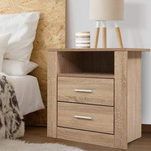 Load image into Gallery viewer, Bedside Table With Drawers and Storage - Oak