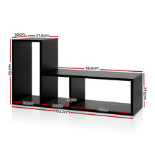 Load image into Gallery viewer, Artiss DIY L Shaped Display Shelf - Black