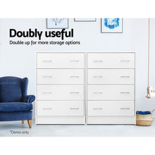 Load image into Gallery viewer, Artiss Tallboy 4 Drawers Storage Cabinet - White