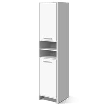 Load image into Gallery viewer, 185cm Bathroom Tallboy Storage Cabinet With Adjustable Shelf - White
