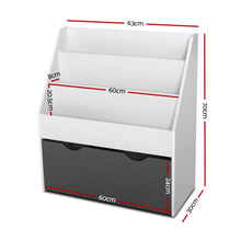 Load image into Gallery viewer, Keezi 3 Tiers Kids Bookshelf Magazine Rack Children Bookcase Organiser Storage