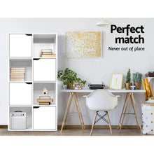 Load image into Gallery viewer, Artiss Display Shelf 8 Cube Storage 4 Door Cabinet Organiser Bookshelf Unit White