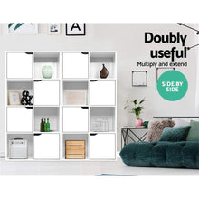 Load image into Gallery viewer, Artiss Display Shelf 8 Cube Storage 4 Door Cabinet Organiser Bookshelf Unit White
