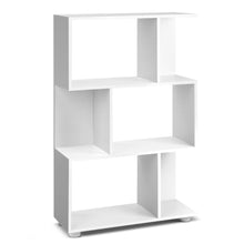 Load image into Gallery viewer, Artiss 3 Tier Zig Zag Bookshelf - White