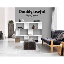 Load image into Gallery viewer, Artiss 3 Tier Zig Zag Bookshelf - White