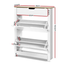 Load image into Gallery viewer, 16 Pairs White Shoe Cabinet