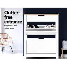 Load image into Gallery viewer, 16 Pairs White Shoe Cabinet