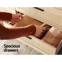 Load image into Gallery viewer, Artiss 6 Chest of Drawers Rattan Tallboy Cabinet Bedroom Clothes Storage Wood