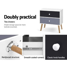 Load image into Gallery viewer, Artiss Bedside Tables Drawers Side Table Nightstand Lamp Side Storage Cabinet