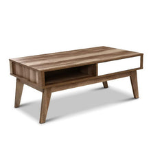 Load image into Gallery viewer, Scandinavian Wooden White Coffee Table with 2 Storage Drawers Open Shelf