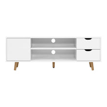 Load image into Gallery viewer, 120cm Wooden Scandinavian White TV Cabinet Entertainment Unit