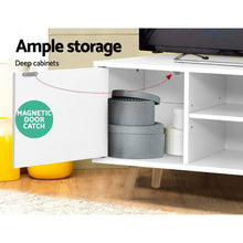 Load image into Gallery viewer, 120cm Wooden Scandinavian White TV Cabinet Entertainment Unit