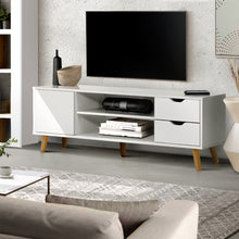 Load image into Gallery viewer, 120cm Wooden Scandinavian White TV Cabinet Entertainment Unit