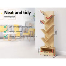 Load image into Gallery viewer, Artiss Display Shelf 7-Shelf Tree Bookshelf Book Storage Rack Bookcase Natural
