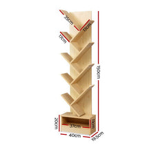 Load image into Gallery viewer, Artiss Display Shelf 9-Shelf Tree Bookshelf Book Storage Rack Bookcase Natural