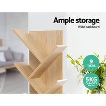 Load image into Gallery viewer, Artiss Display Shelf 9-Shelf Tree Bookshelf Book Storage Rack Bookcase Natural
