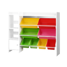 Load image into Gallery viewer, Keezi 8 Bins Kids Toy Box Storage Organiser Rack Bookshelf Drawer Cabinet