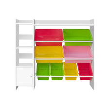 Load image into Gallery viewer, Keezi 8 Bins Kids Toy Box Storage Organiser Rack Bookshelf Drawer Cabinet