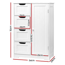 Load image into Gallery viewer, Bathroom Tallboy Storage Cabinet - White