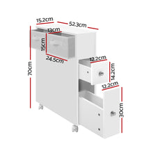 Load image into Gallery viewer, Artiss Bathroom Cabinet Toilet Storage Caddy Holder w/ Wheels