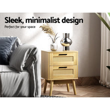 Load image into Gallery viewer, Artiss Bedside Tables Rattan 2 Drawers Side Table Nightstand Storage Cabinet