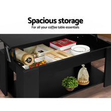 Load image into Gallery viewer, Lift Up Top Coffee Table With Storage Shelf - Black