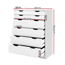 Load image into Gallery viewer, Artiss 6 Chest of Drawers Tallboy Cabinet Storage Dresser Table Bedroom Storage
