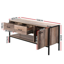 Load image into Gallery viewer, 120cm Industrial Rustic Wooden TV Stand Entertainment Unit