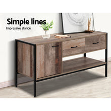 Load image into Gallery viewer, 120cm Industrial Rustic Wooden TV Stand Entertainment Unit