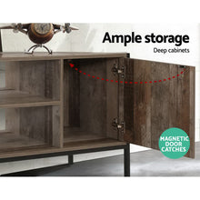 Load image into Gallery viewer, 124cm Wood Industrial Rustic TV Cabinet Entertainment Unit