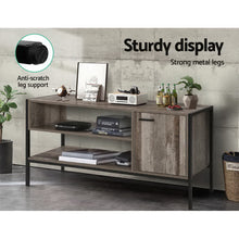 Load image into Gallery viewer, 124cm Wood Industrial Rustic TV Cabinet Entertainment Unit