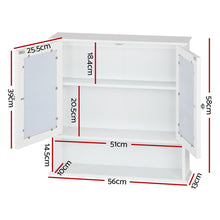 Load image into Gallery viewer, Artiss Bathroom Tallboy Storage Cabinet with Mirror - White