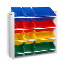 Load image into Gallery viewer, Keezi 12 Plastic Bins Kids Toy Organiser Box Bookshelf Storage Children Rack