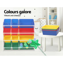 Load image into Gallery viewer, Keezi 12 Plastic Bins Kids Toy Organiser Box Bookshelf Storage Children Rack