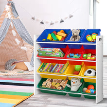 Load image into Gallery viewer, Keezi 12 Plastic Bins Kids Toy Organiser Box Bookshelf Storage Children Rack
